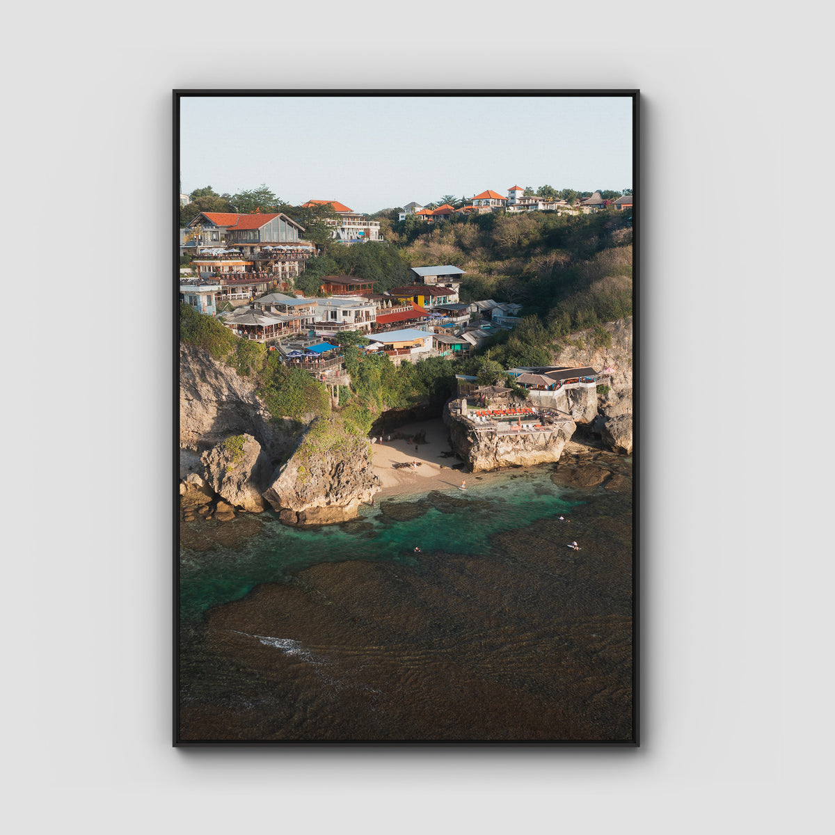 Uluwatu Cave - Art Print - Float Frame Canvas - Black - Portrait