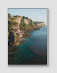 Uluwatu Coastline - Art Print - Float Frame Canvas - White - Portrait