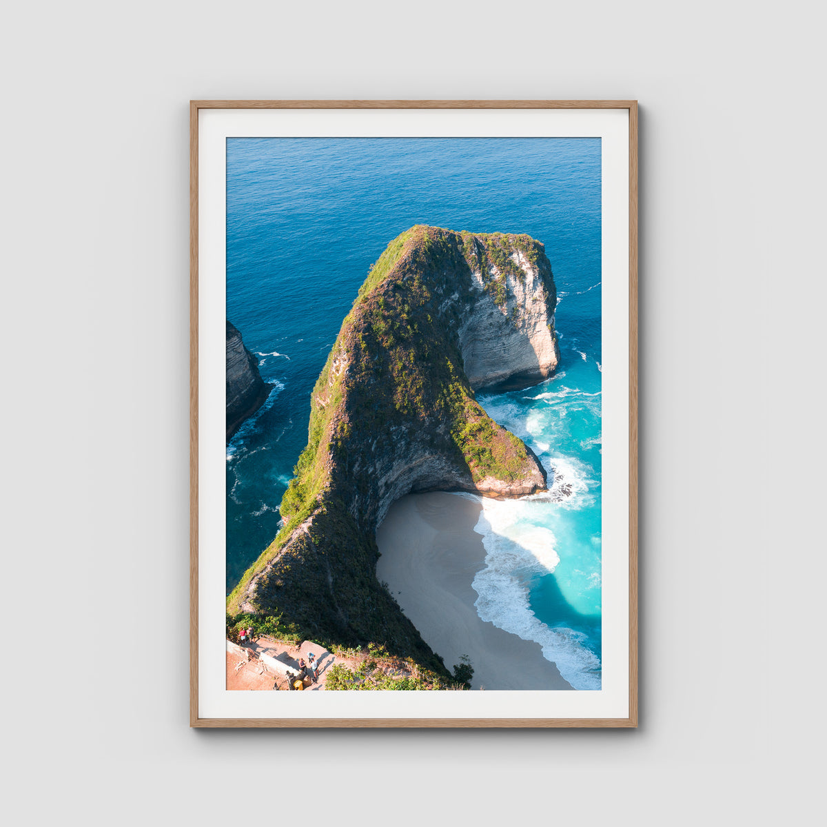 Kelingking - T-Rex - Art Print - Traditional Frame - Raw Oak - Portrait