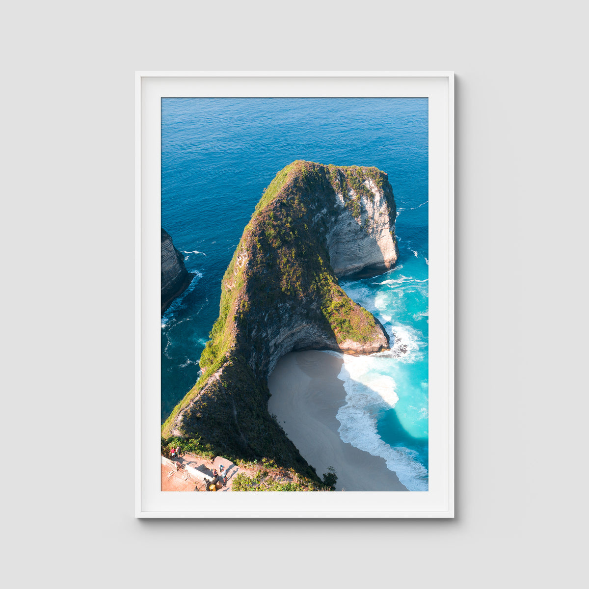 Kelingking - T-Rex - Art Print - Traditional Frame - White - Portrait