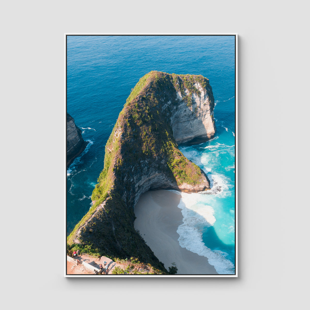 Kelingking - T-Rex - Art Print - Float Frame Canvas - White - Portrait