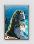 Kelingking - T-Rex - Art Print - Float Frame Canvas - Raw Oak - Portrait