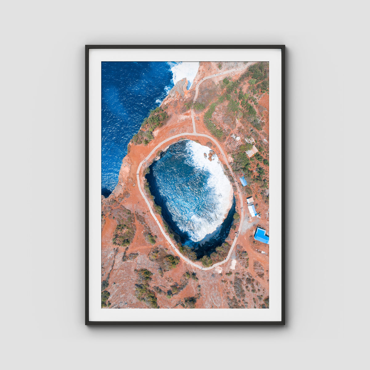 Broken Beach ii - Nusa Penida - Art Print - Traditional Frame - Black - Portrait