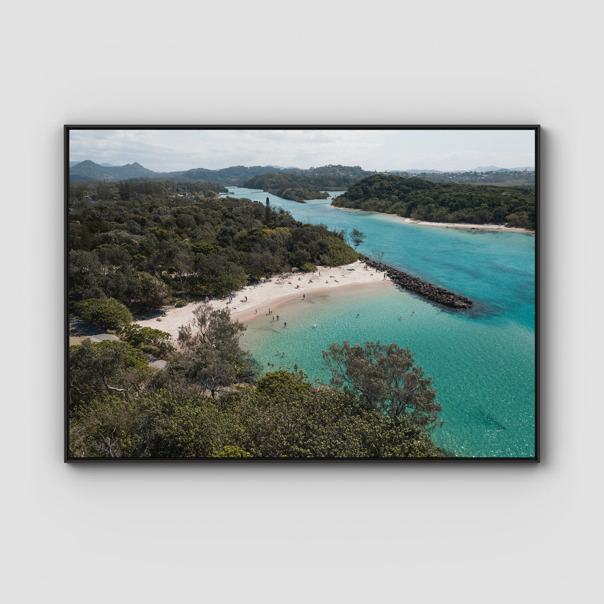 Torakina Beach Aerial  - Brunswick Heads - Fine Art Print - Float Frame Canvas - Black - Landscape