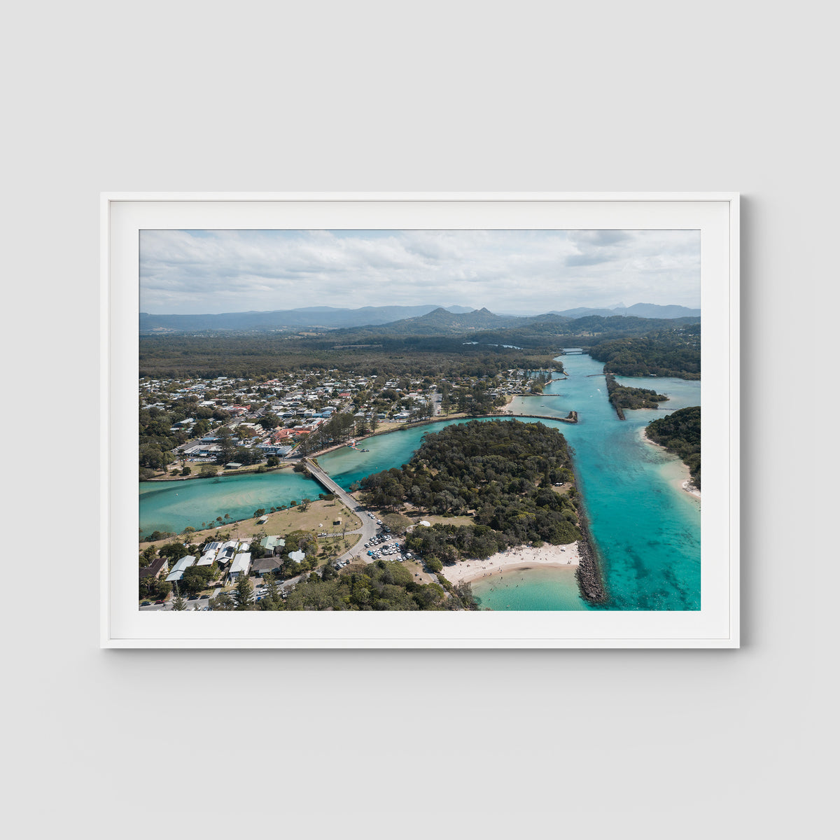 Brunswick From Above - Fine Art Print - Traditional Frame - White - Landscape