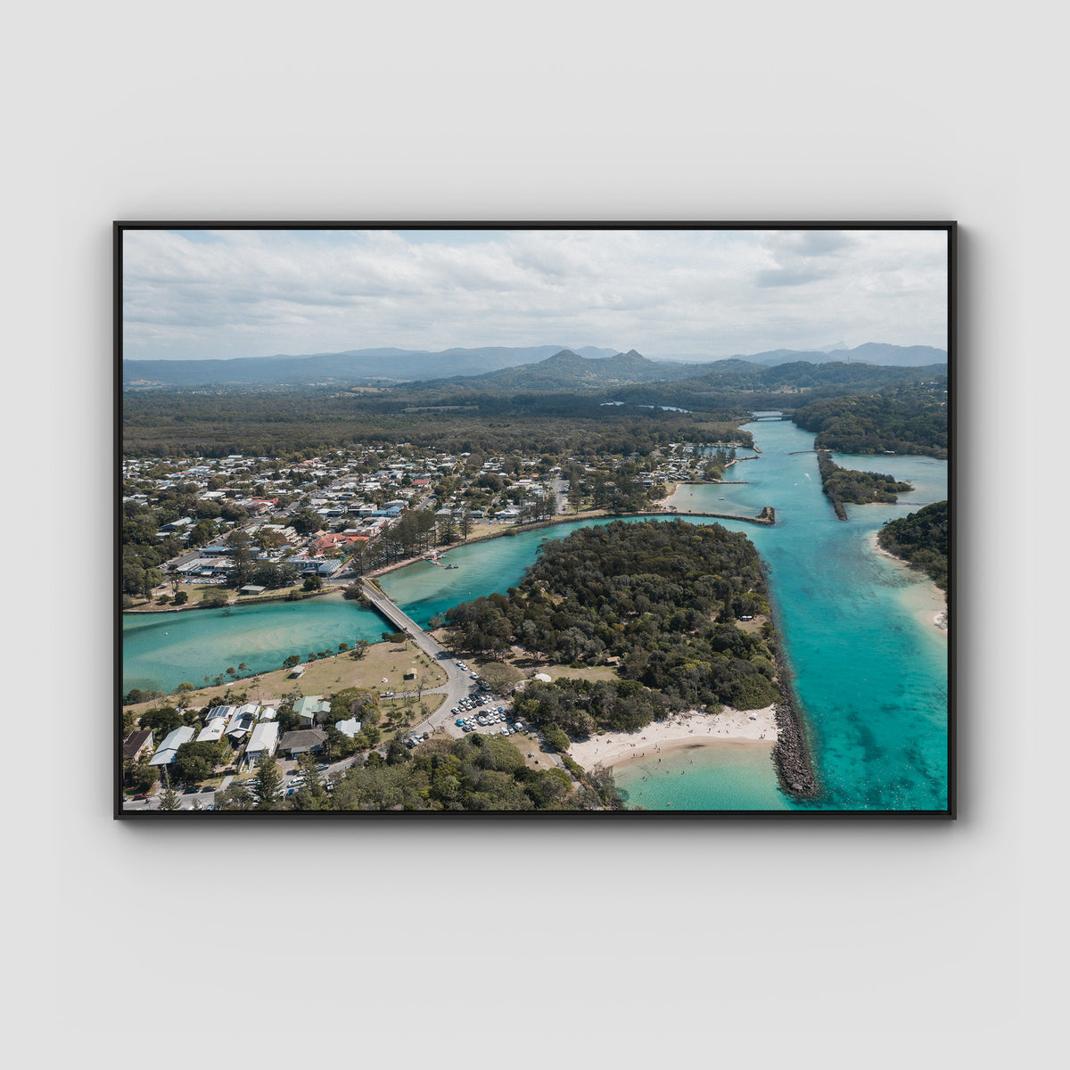 Brunswick From Above - Fine Art Print - Float Frame Canvas - Black - Landscape