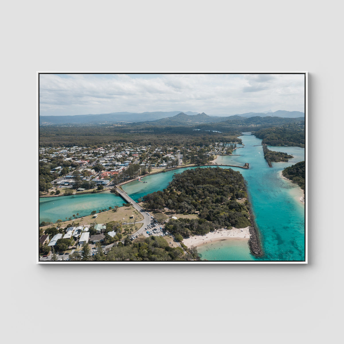 Brunswick From Above - Fine Art Print - Float Frame Canvas - White - Landscape