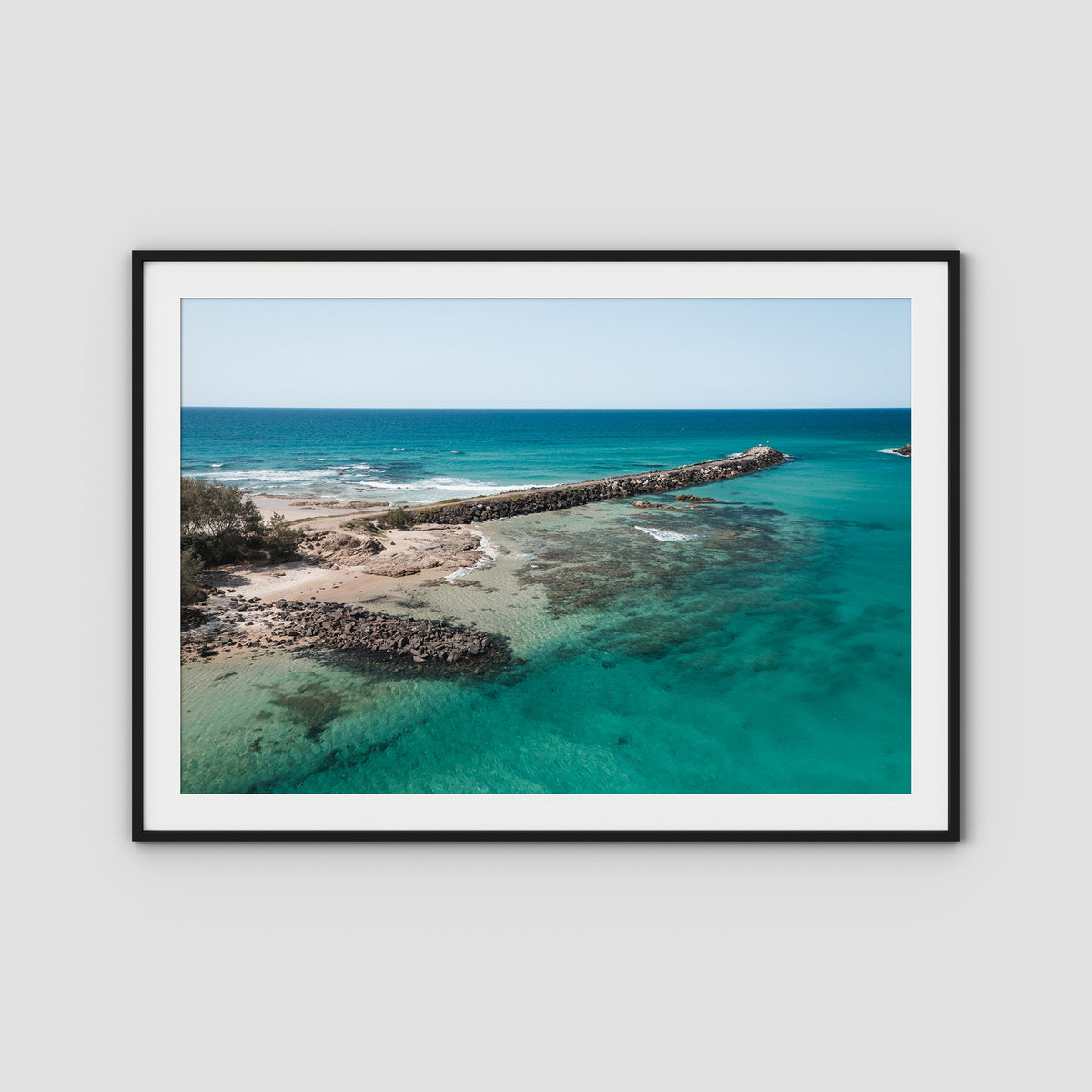 Brunswick Breakwater - Fine Art Print - Traditional Frame - Black - Landscape