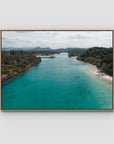 River Calm – Brunswick Heads - Fine Art Print - Float Frame Canvas - Raw Oak - Landscape