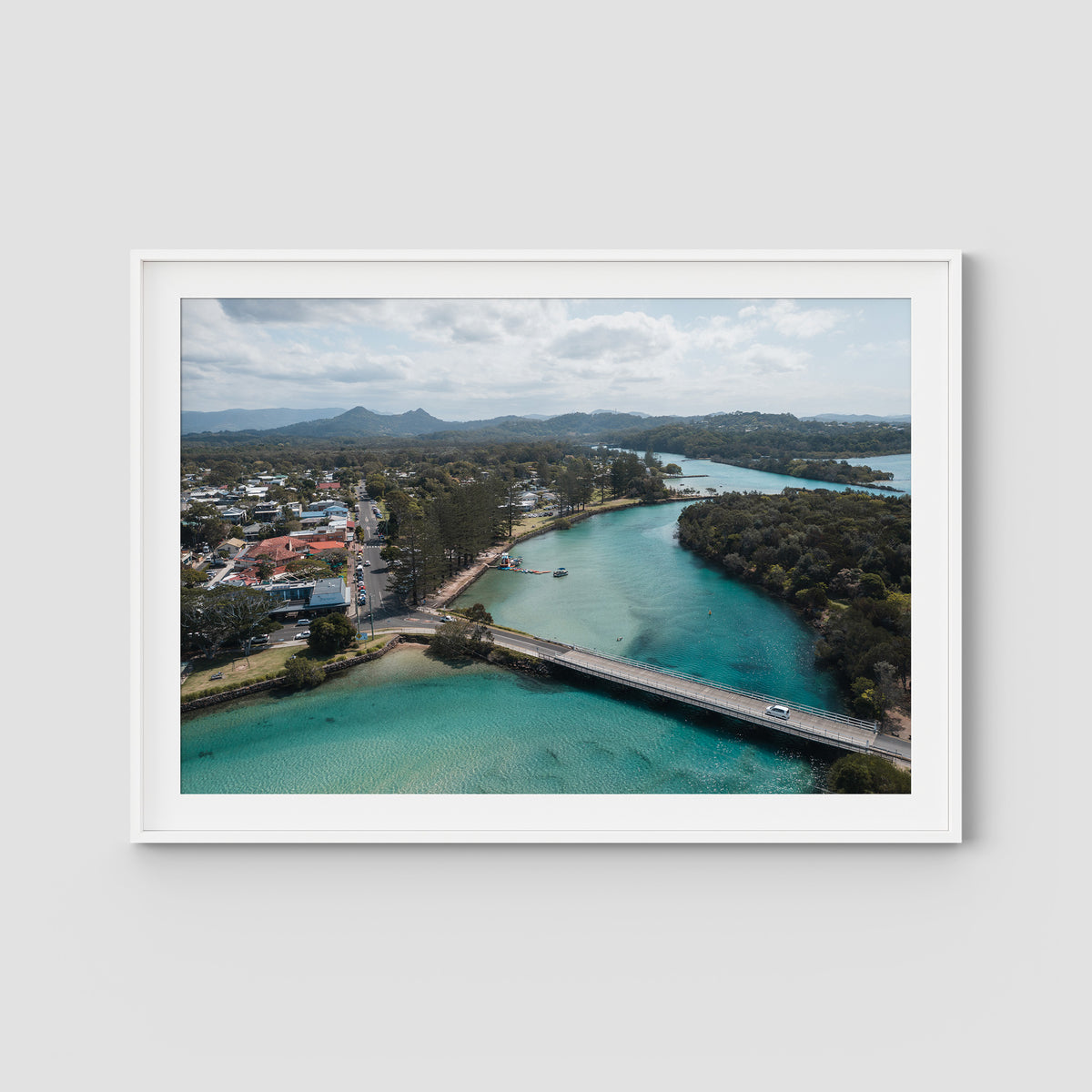 Brunswick Crossing - Fine Art Print - Traditional Frame - White - Landscape