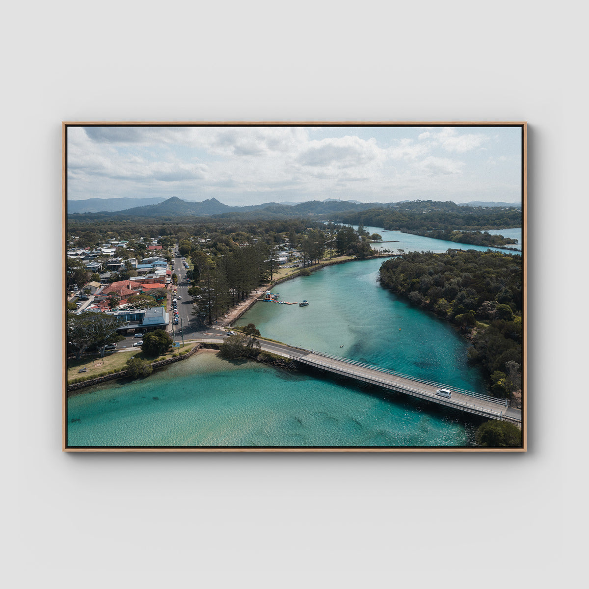 Brunswick Crossing - Fine Art Print - Float Frame Canvas - Raw Oak - Landscape
