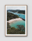 Torakina Beach Aerial  - Brunswick Heads - Fine Art Print - Traditional Frame - Raw Oak - Portrait