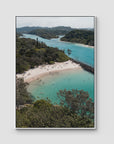 Torakina Beach Aerial  - Brunswick Heads - Fine Art Print - Float Frame Canvas - White - Portrait