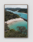 Torakina Beach Aerial  - Brunswick Heads - Fine Art Print - Float Frame Canvas - Raw Oak - Portrait