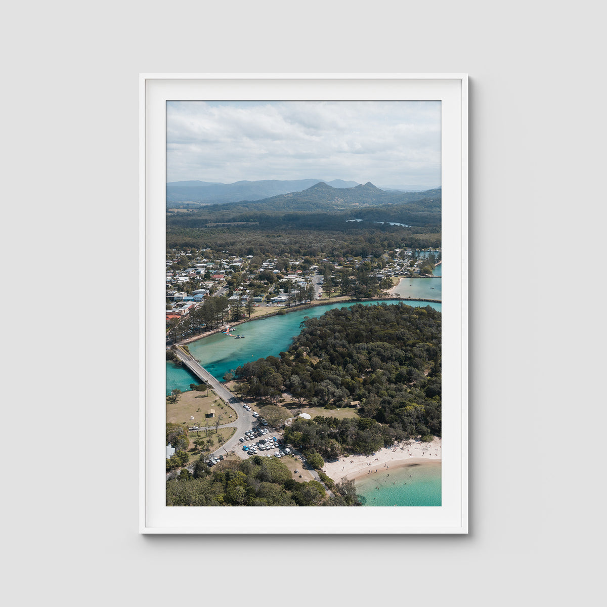 Brunswick From Above - Fine Art Print - Traditional Frame - White - Portrait