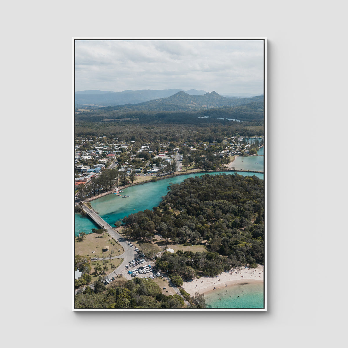 Brunswick From Above - Fine Art Print - Float Frame Canvas - White - Portrait