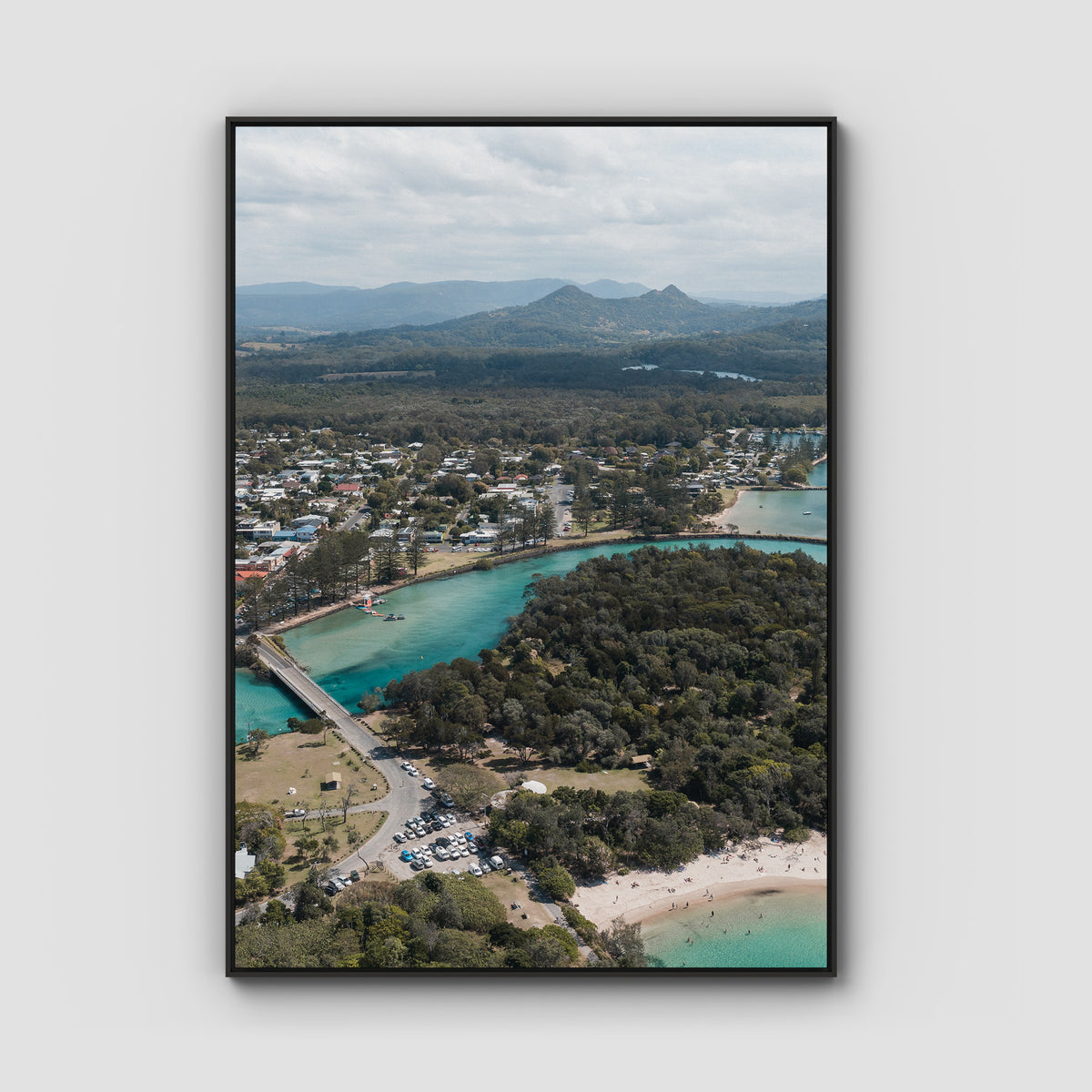 Brunswick From Above - Fine Art Print - Float Frame Canvas - Black - Portrait