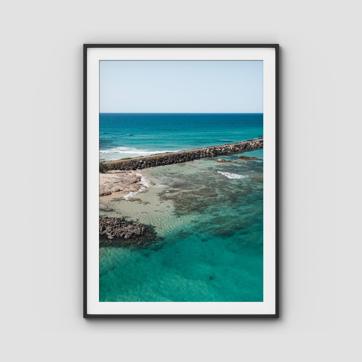 Brunswick Breakwater - Fine Art Print - Traditional Frame - Black - Portrait