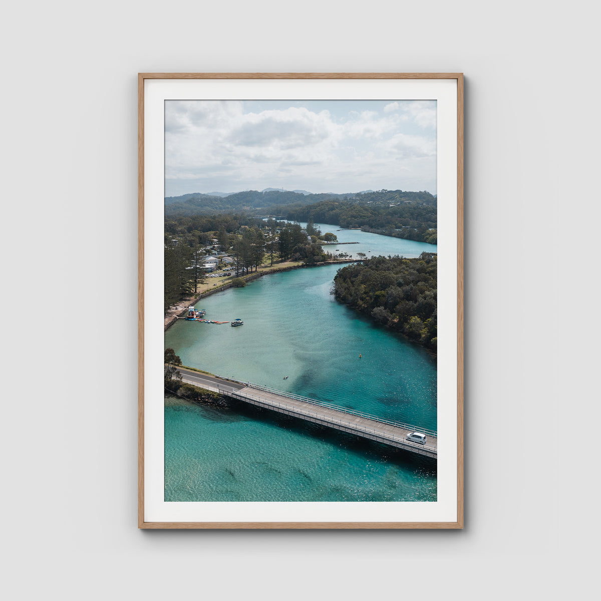 Brunswick Crossing - Fine Art Print - Traditional Frame - Raw Oak - Portrait