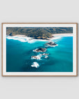 Broken Head Bombies - Byron Bay - Art Print - Traditional Frame - Raw Oak - Landscape