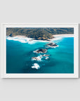 Broken Head Bombies - Byron Bay - Art Print - Traditional Frame - White - Landscape