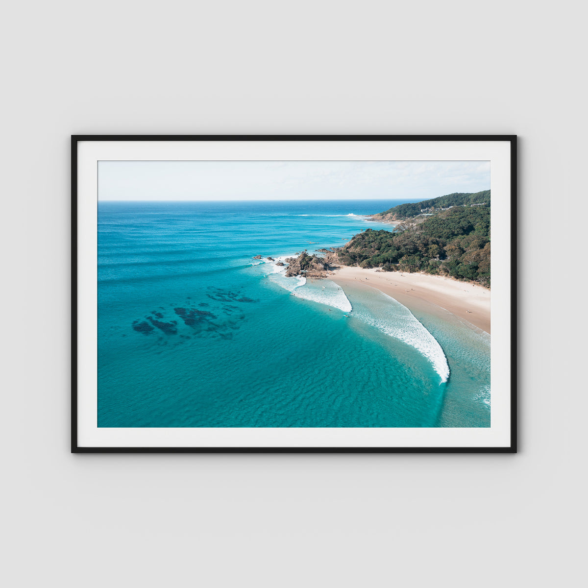 The Pass iiii - Byron Bay - Art Print - Traditional Frame - Black - Landscape