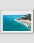 The Pass iiii - Byron Bay - Art Print - Traditional Frame - Raw Oak - Landscape