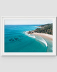The Pass iiii - Byron Bay - Art Print - Traditional Frame - White - Landscape