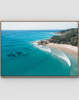 The Pass iiii - Byron Bay - Art Print - Float Frame Canvas - Raw Oak - Landscape