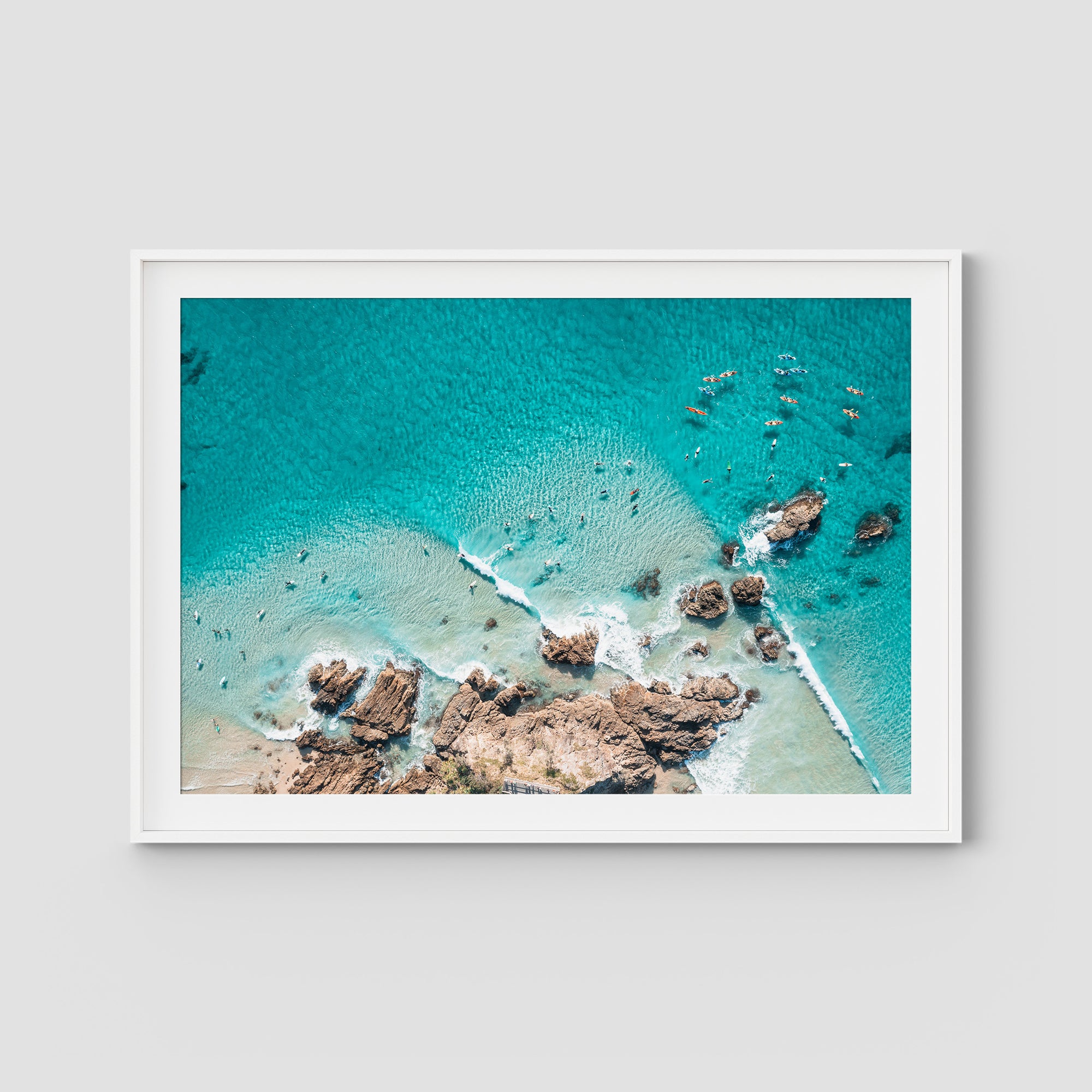 The Pass, Surfers & Kayaks - Byron Bay - Art Print Tidaltones