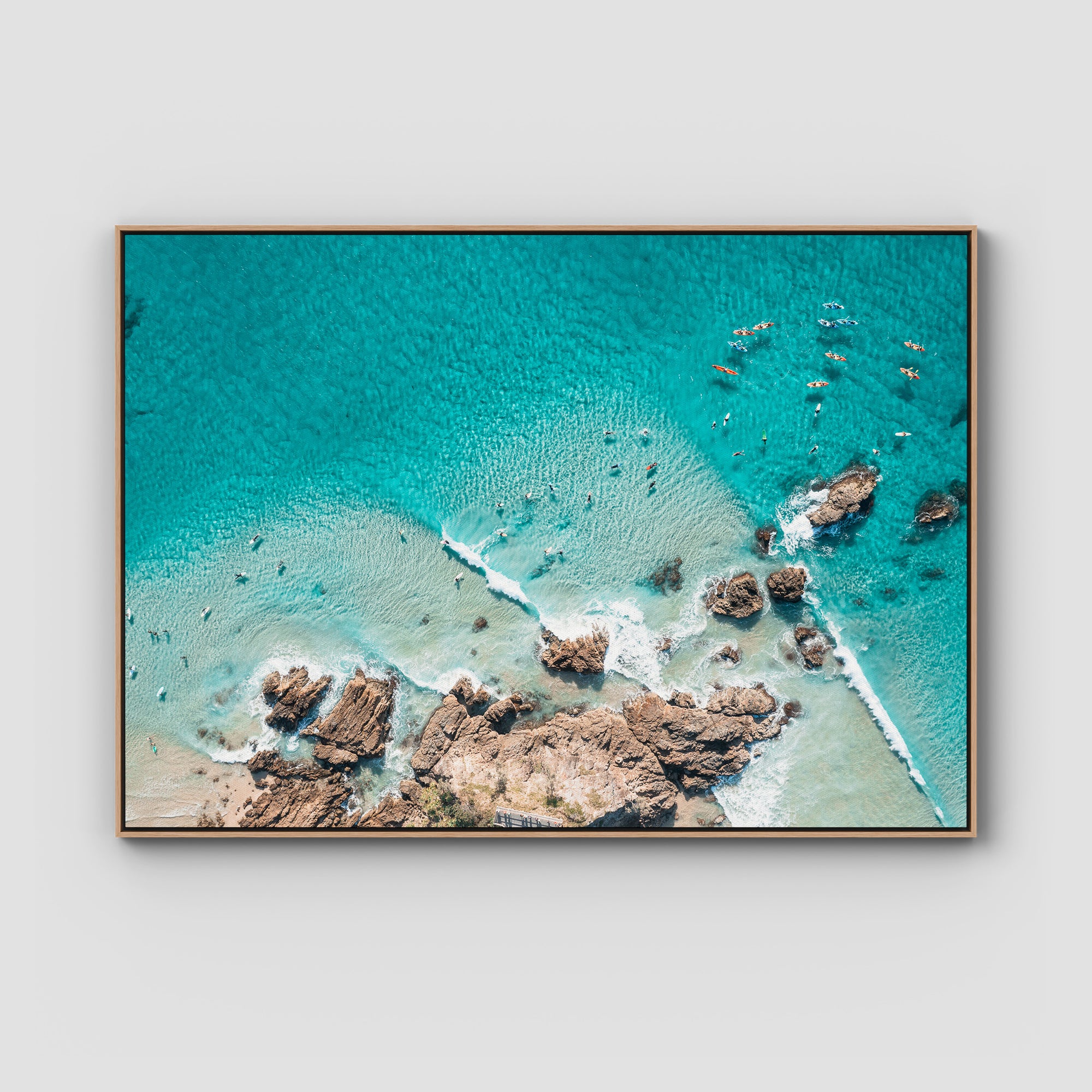 The Pass, Surfers &amp; Kayaks - Byron Bay - Art Print Tidaltones
