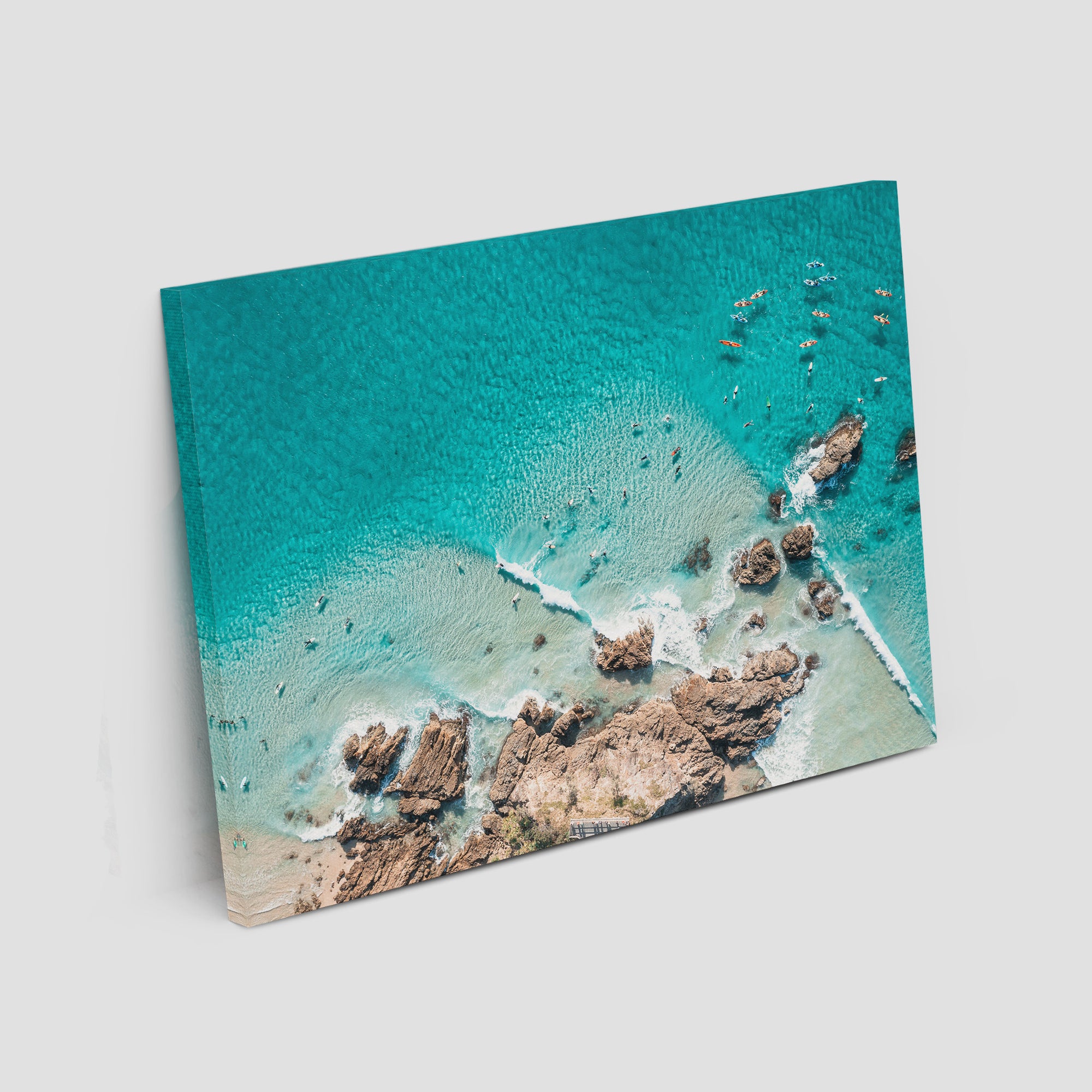 The Pass, Surfers &amp; Kayaks - Byron Bay - Art Print Tidaltones