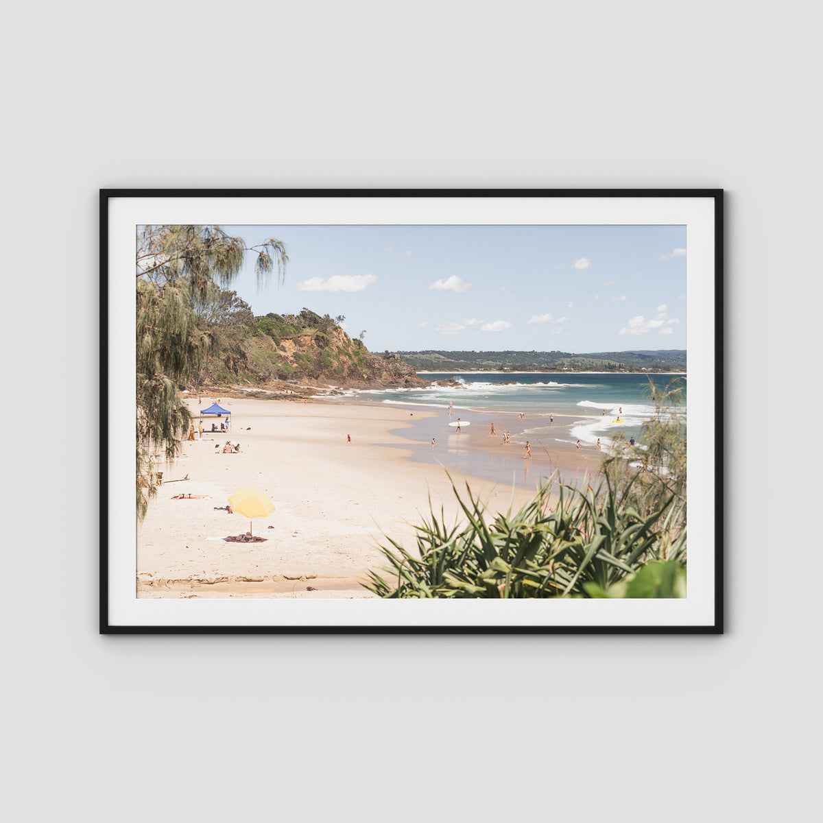 Wategos Beach - Byron Bay - Art Print - Traditional Frame - Black - Landscape