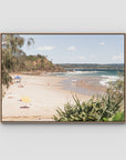 Wategos Beach - Byron Bay - Art Print - Float Frame Canvas - Raw Oak - Landscape