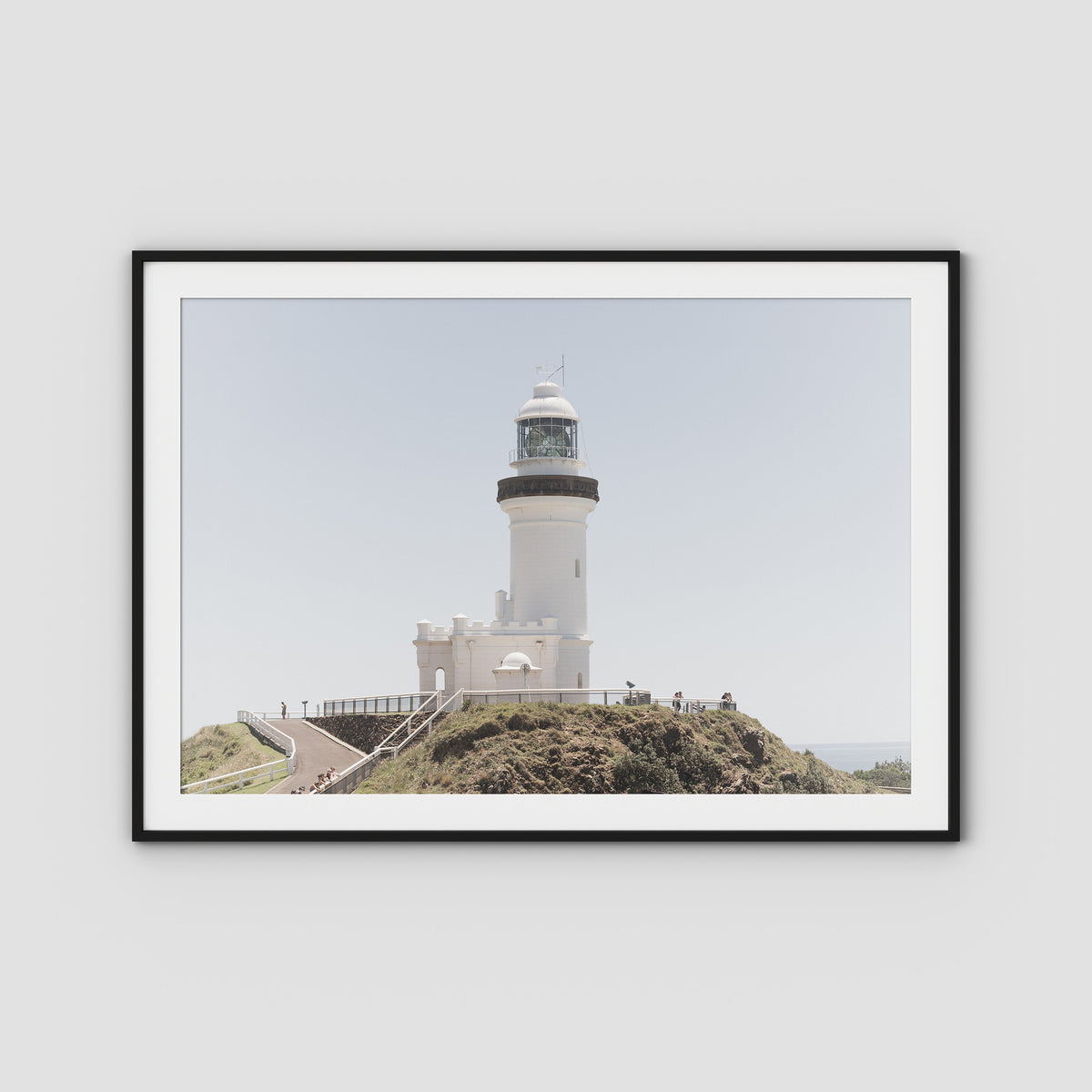 Byron Bay Lighthouse - Art Print - Traditional Frame - Black - Landscape