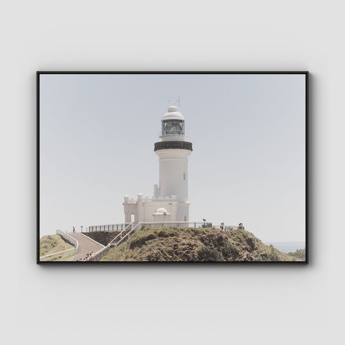Byron Bay Lighthouse - Art Print - Float Frame Canvas - Black - Landscape