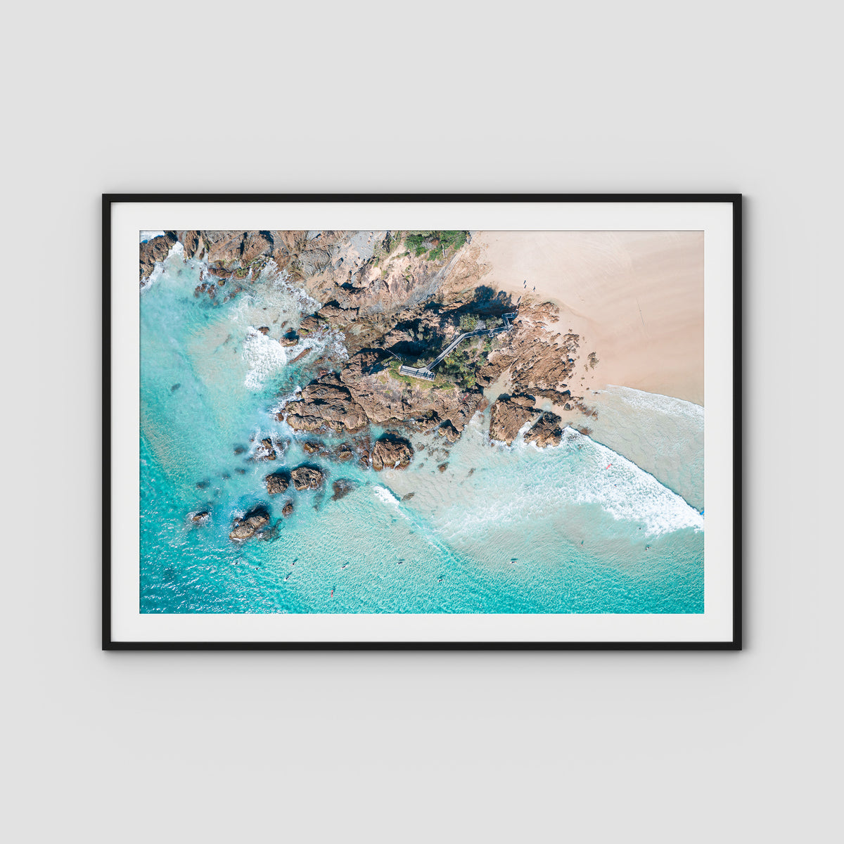 The Pass Lines ii - Byron Bay - Art Print - Traditional Frame - Black - Landscape