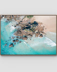 The Pass Lines ii - Byron Bay - Art Print - Float Frame Canvas - Raw Oak - Landscape