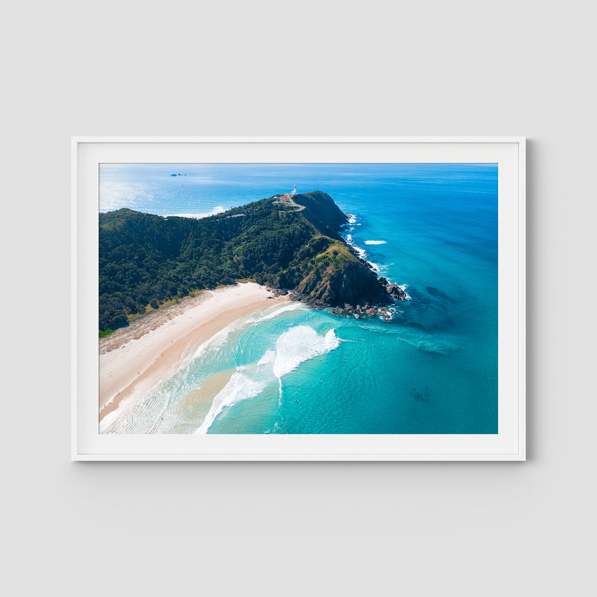 Cape Byron - Byron Bay - Art Print - Traditional Frame - White - Landscape