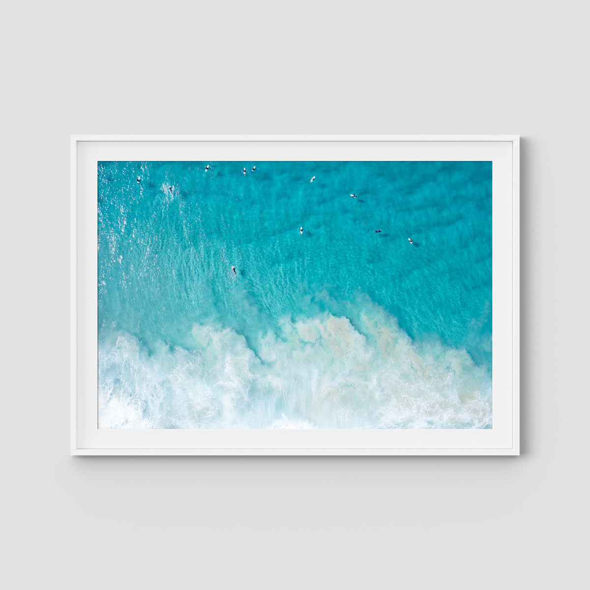 Tallows Blues - Byron Bay - Art Print - Traditional Frame - White - Landscape