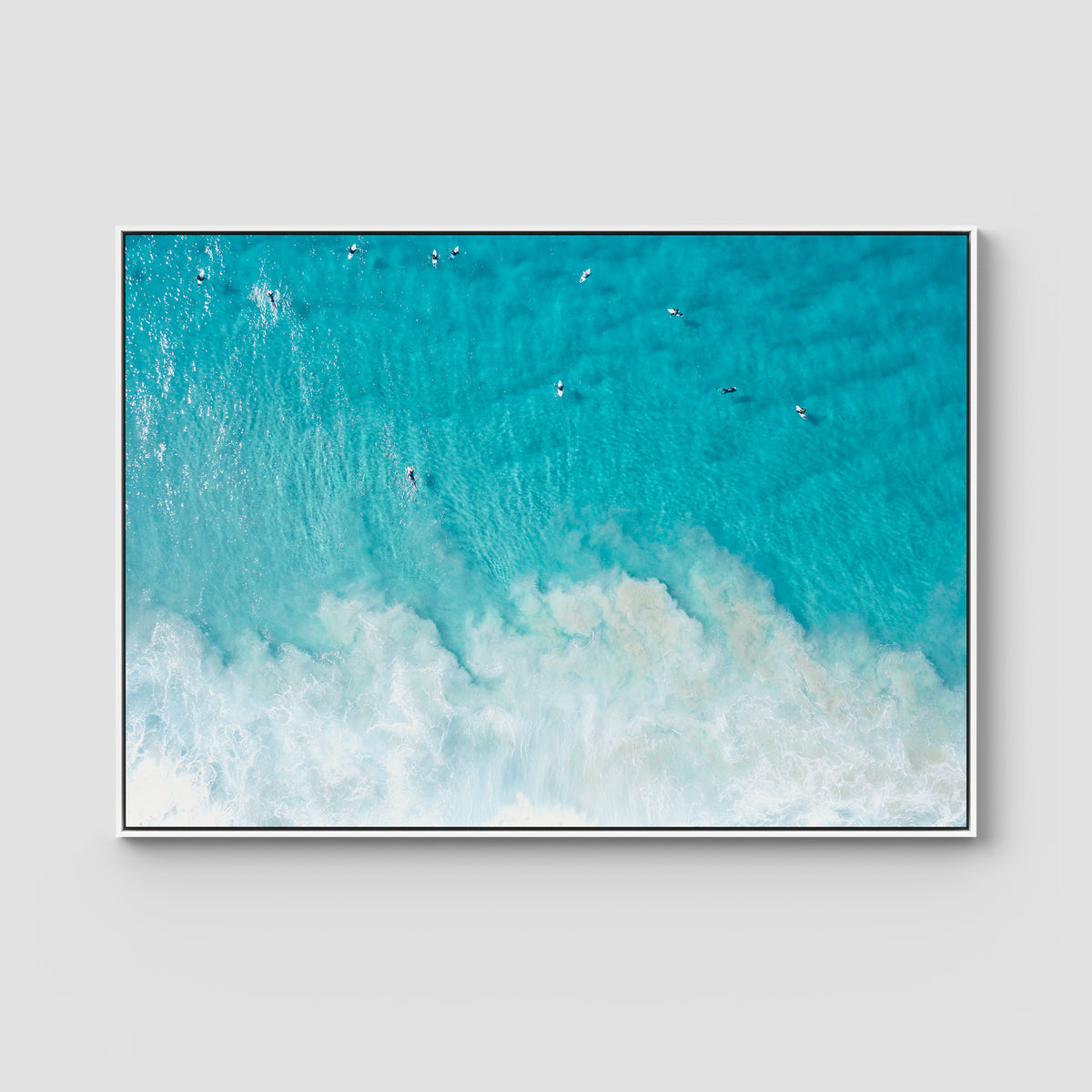 Tallows Blues - Byron Bay - Art Print - Float Frame Canvas - White - Landscape