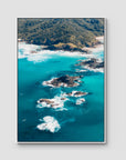 Broken Head Bombies - Byron Bay - Art Print - Float Frame Canvas - White - Portrait