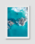 Broken Head Birds Eye - Byron Bay - Art Print - Traditional Frame - White - Portrait
