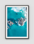 Broken Head Birds Eye - Byron Bay - Art Print - Traditional Frame - Black - Portrait