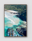 Whites Beach - Byron Bay - Art Print - Float Frame Canvas - Raw Oak - Portrait