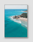 The Pass iiii - Byron Bay - Art Print - Float Frame Canvas - White - Portrait