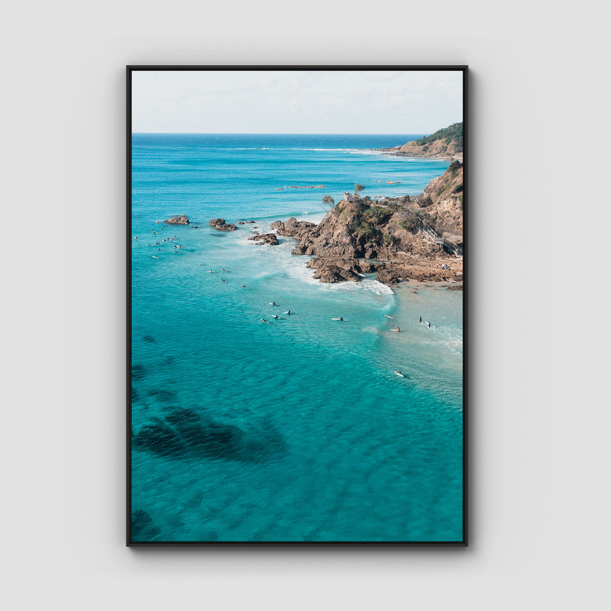 The Pass iii - Byron Bay - Art Print - Float Frame Canvas - Black - Portrait