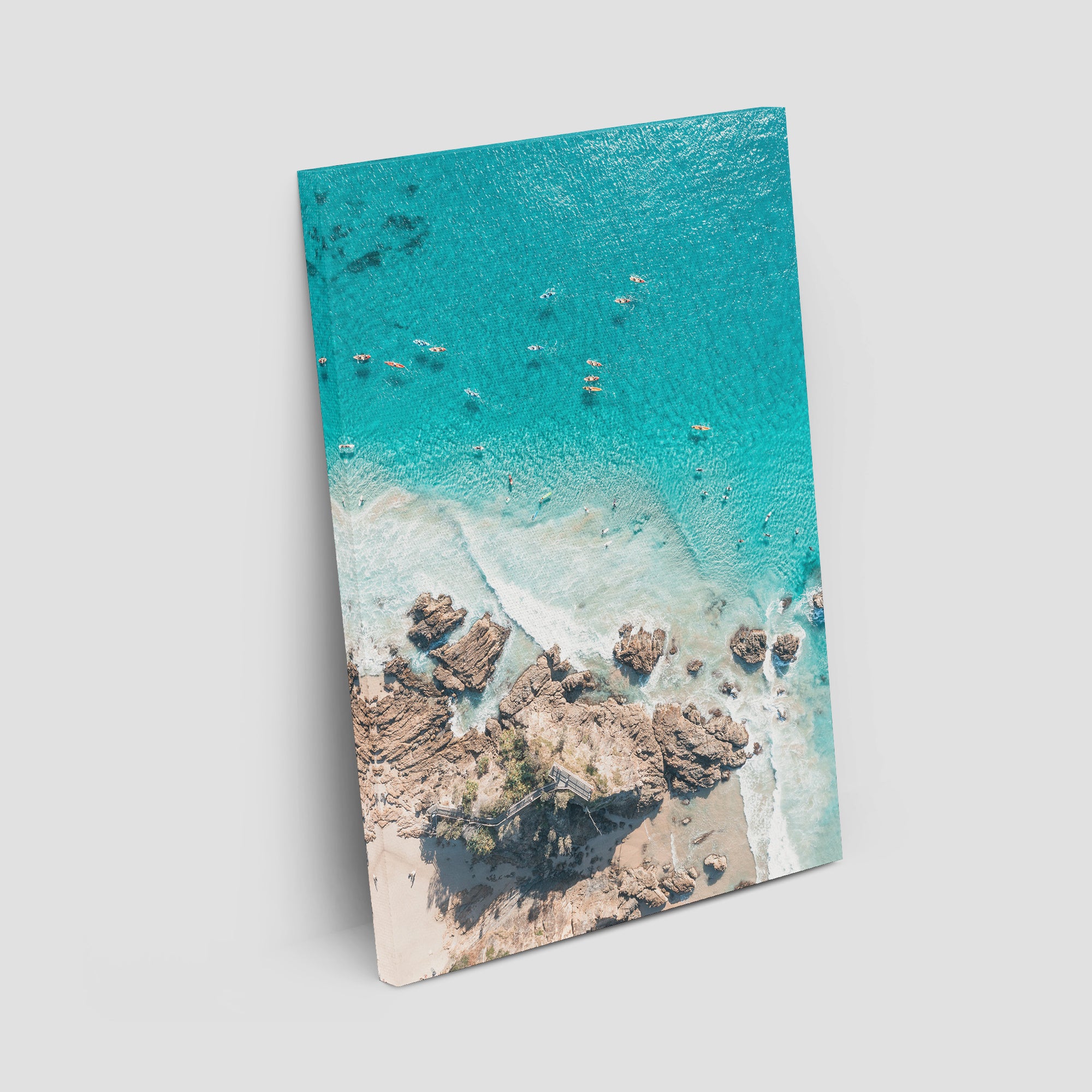 The Pass, Surfers &amp; Kayaks - Byron Bay - Art Print Tidaltones