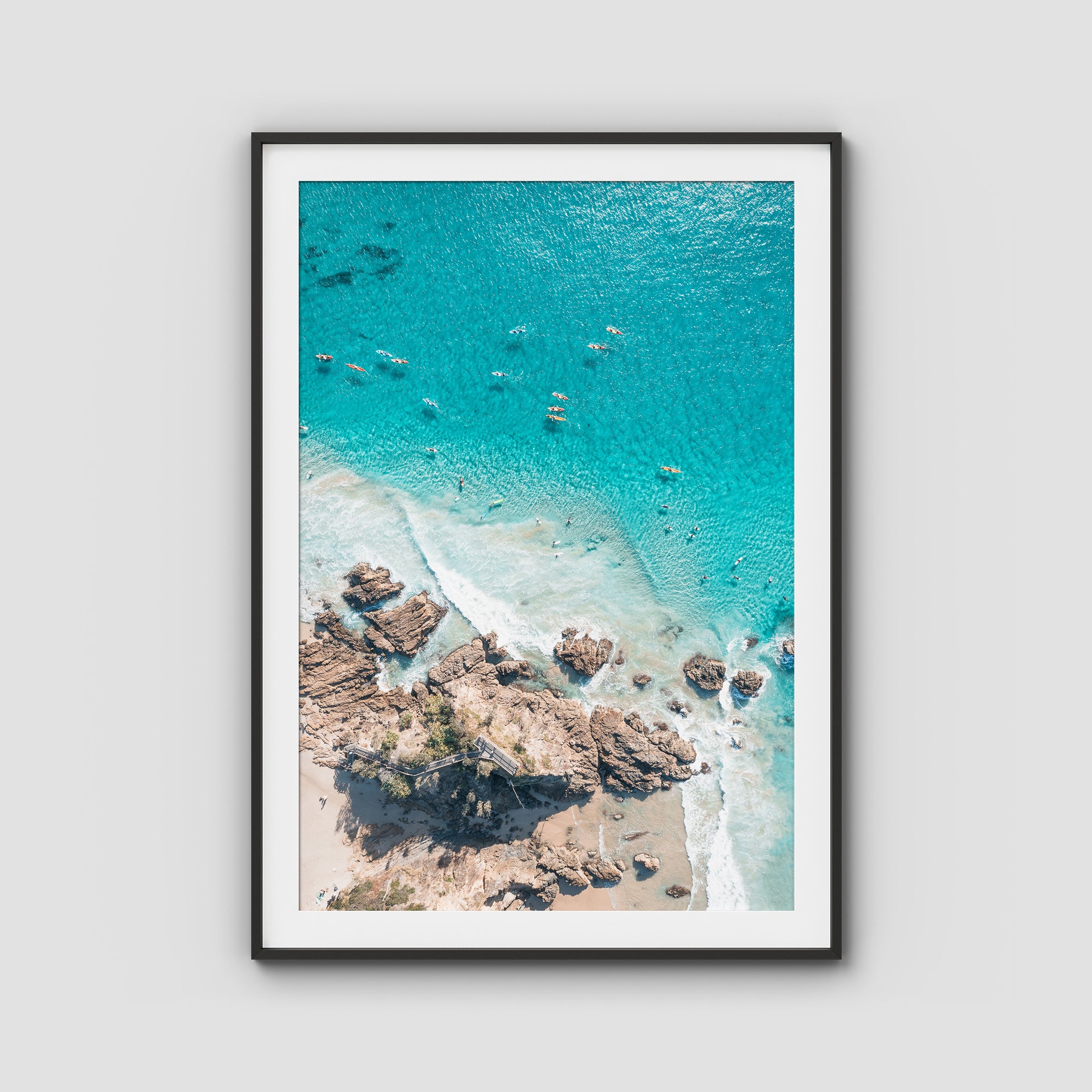 The Pass, Surfers &amp; Kayaks - Byron Bay - Art Print Tidaltones