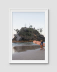 The Pass Early Morning - Byron Bay - Art Print - Traditional Frame - White - Portrait